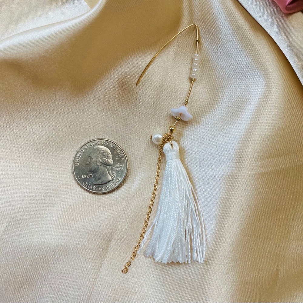 Flower Tassels Hook Wire Earrings - Picture 9 of 11